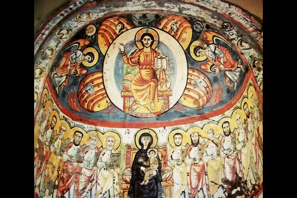 Painted dome displayed at the Coptic Museum in Cairo